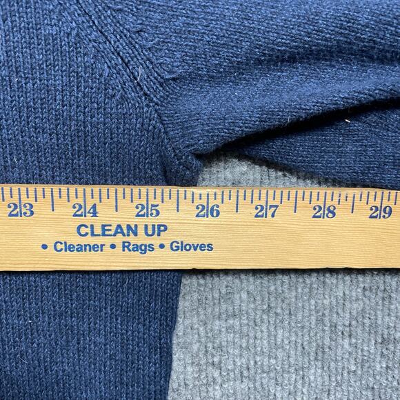 Chaps Henley Pullover Sweater Men's XXL Blue Elbow Patches Outdoors Preppy - Picture 7 of 10